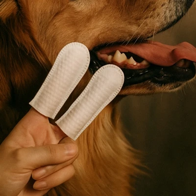 Como usar lenços dentais para cães?